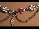 Enamel FLORAL Edwardian style jeweled necklace