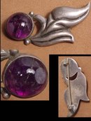 1940 Amethyst Sterling Mexican modernist BROOCH
