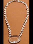 Vintage 1920s HUGE Art DECO Necklace Faceted Crystal GLASS pendant paste rhinestone chain