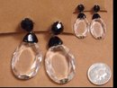 LARGE Sparkling DECO DROP GLASS Earrings screw on