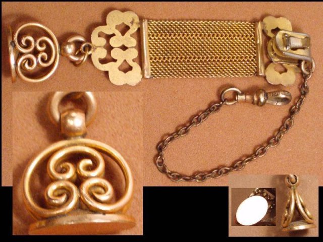 WIde MEsh Watch strap Chain fancy FOB SEAL