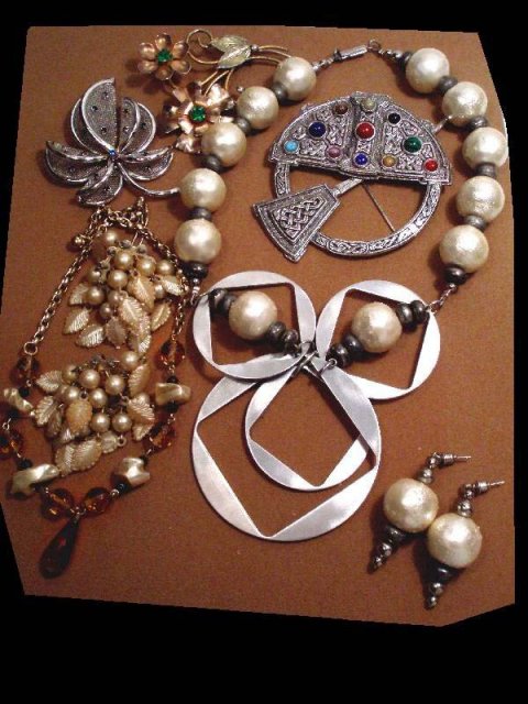 LOT jewelry Scottish Retro parure sterling