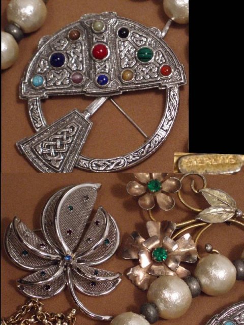 LOT jewelry Scottish Retro parure sterling