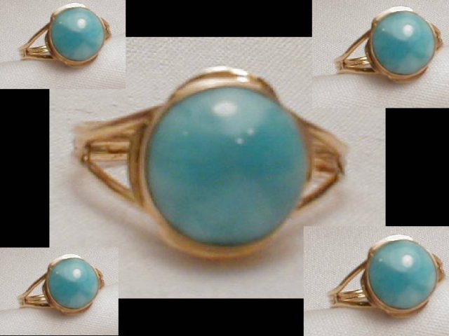 14KT GOLD Chalcedony Modernist Elegant Ring