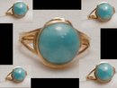 14KT GOLD Chalcedony Modernist Elegant Ring
