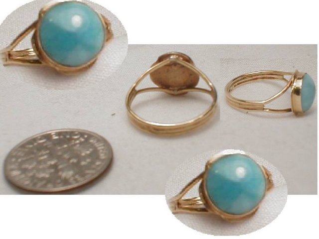 14KT GOLD Chalcedony Modernist Elegant Ring