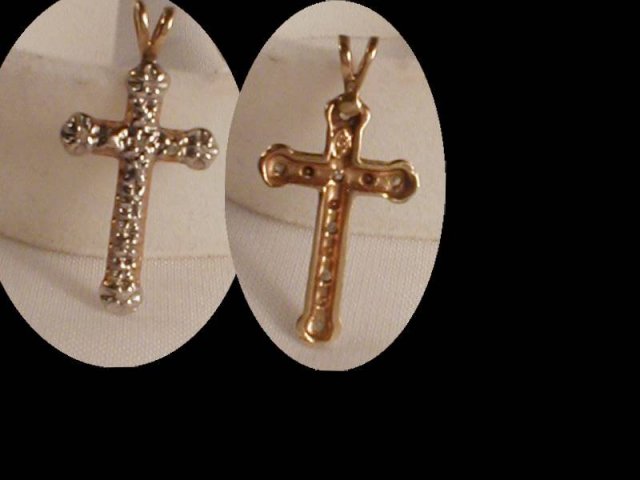 Edwardian genuine DIAMOND 10kt GOLD CROSS