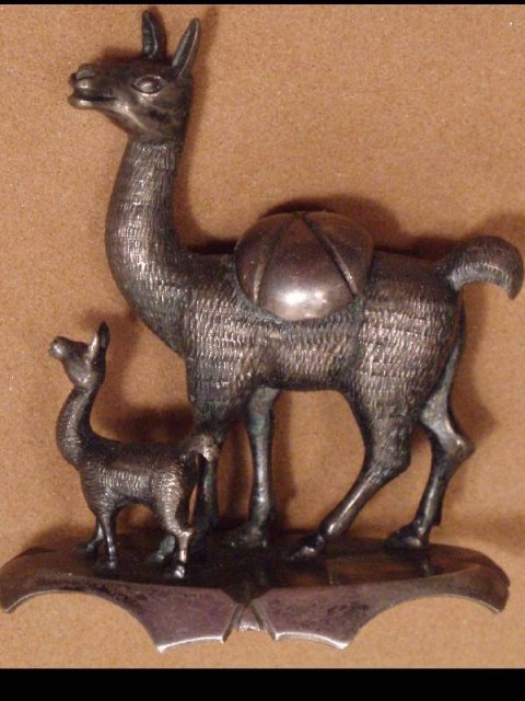 VIntage sterling LLAMA and baby LLama brooch