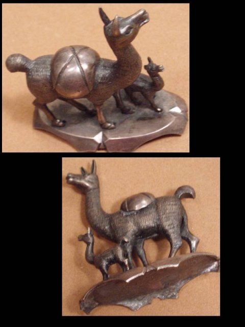 VIntage sterling LLAMA and baby LLama brooch