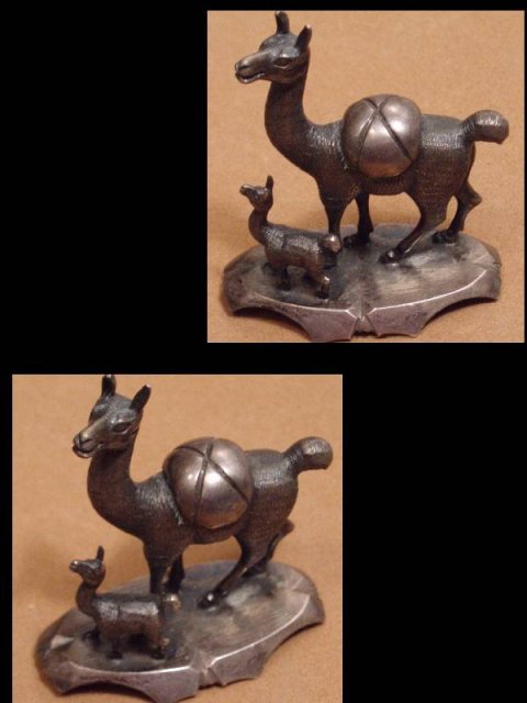 VIntage sterling LLAMA and baby LLama brooch
