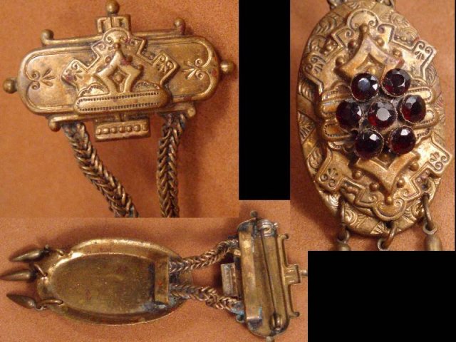 EXTRAVAGANT GARNET VIctorian 1900's BRooch