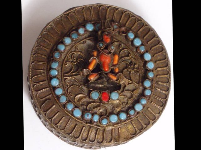 Primitive CORAL Goddess etruscan SNUFF box