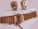 Victorian 10kt rose gold garnet slide bracelet Earrings