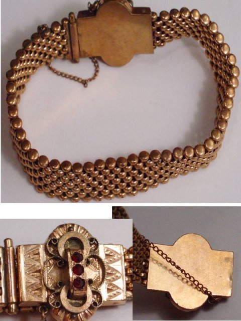 Victorian 10kt rose gold garnet slide bracelet Earrings
