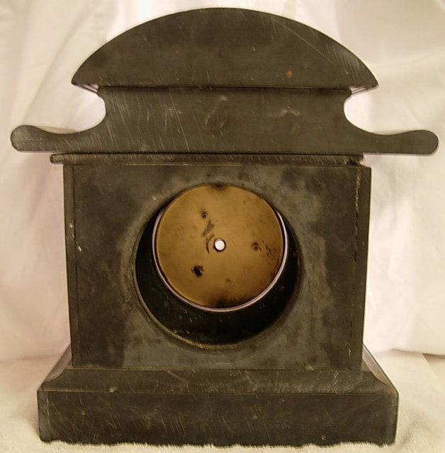 20's DECO MARBLE slate CLOCK with inset pieces