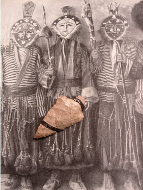 Bizarre primitive Antique INDIAN ARROWhead & STERLING band pin brooch