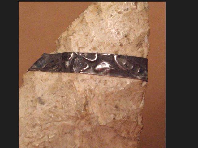 Bizarre primitive Antique INDIAN ARROWhead & STERLING band pin brooch