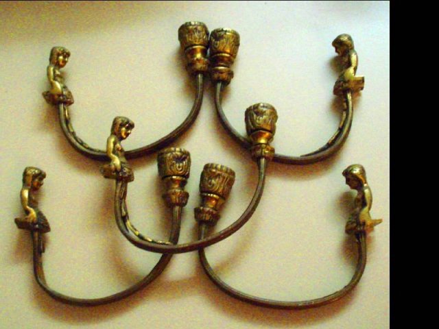 ANTIQUE Ormolu CHERUB ARMs Chandelier
