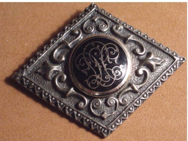 Large Enamel Fleur de LIS Victorian Sash pin