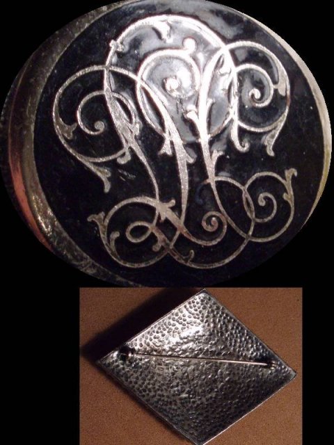 Large Enamel Fleur de LIS Victorian Sash pin