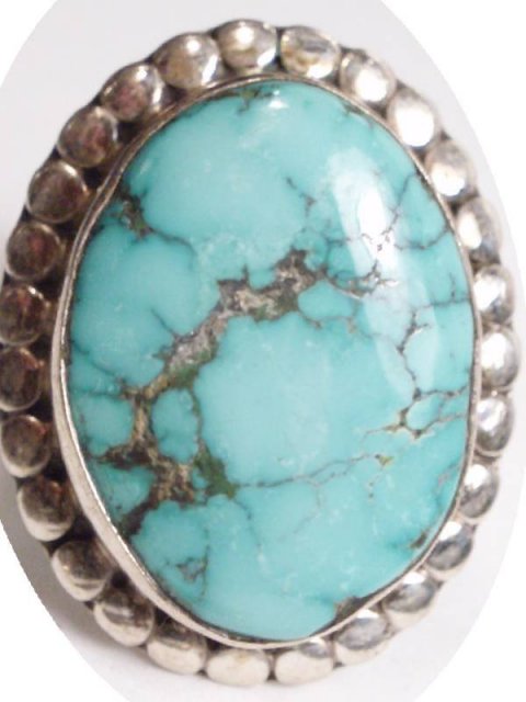 HUGE Sterling TURQUOISE RING