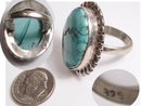 HUGE Sterling TURQUOISE RING