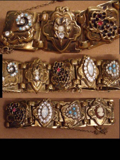 Victorian Cameo garnet Fleur de lis bracelet