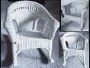 OLD Child DOLL Victorian WIcker Rocking Chair