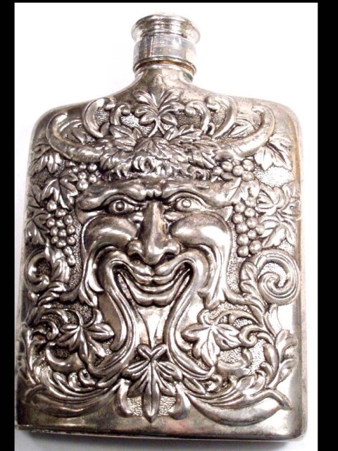 GOTHIC Tremendous BACCHUS silver FLASK