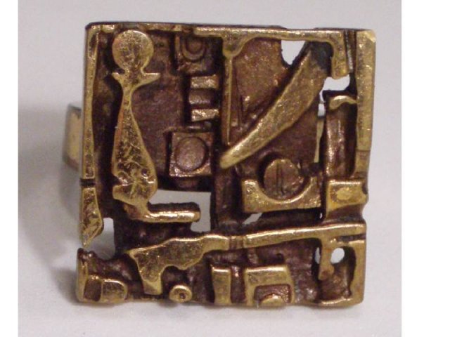 Bizarre DECO ARTS CRAFTS FUNKY OLD RING
