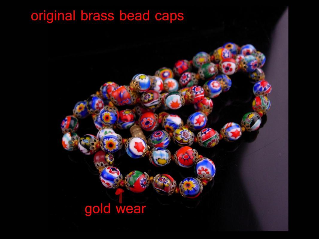 1920s millefiori necklace / vintage glass choker / Hand knotted necklace / Italian Glass / 25