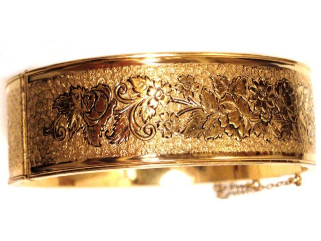 Victorian Gold & Enamel WIDE ornate bracelet