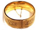 Victorian Gold & Enamel WIDE ornate bracelet