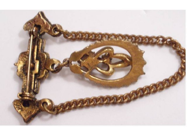 Vintage PURPLE drop seed pearl chatelaine