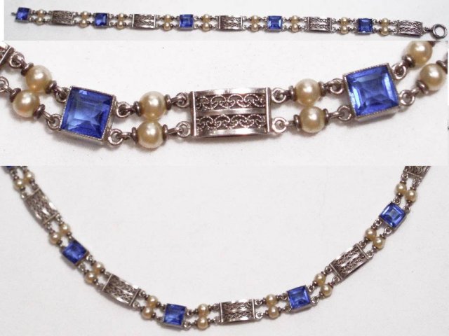 Antique Edwardian PEARL BLUE faceted Stone