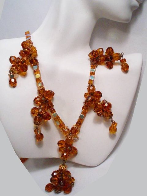 Vintage HAskellish CLUSTER GLASS necklace