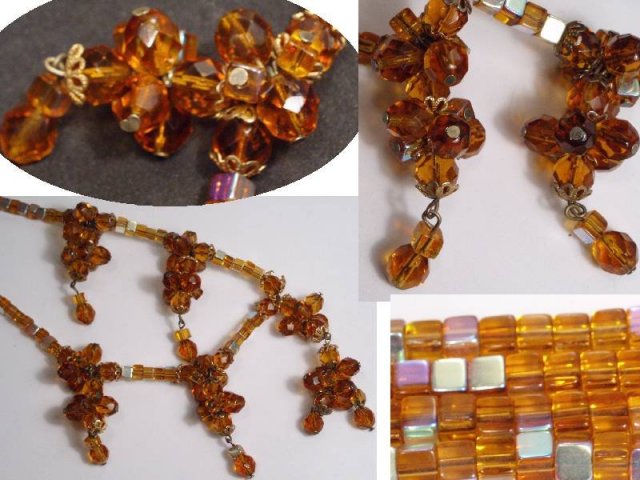 Vintage HAskellish CLUSTER GLASS necklace
