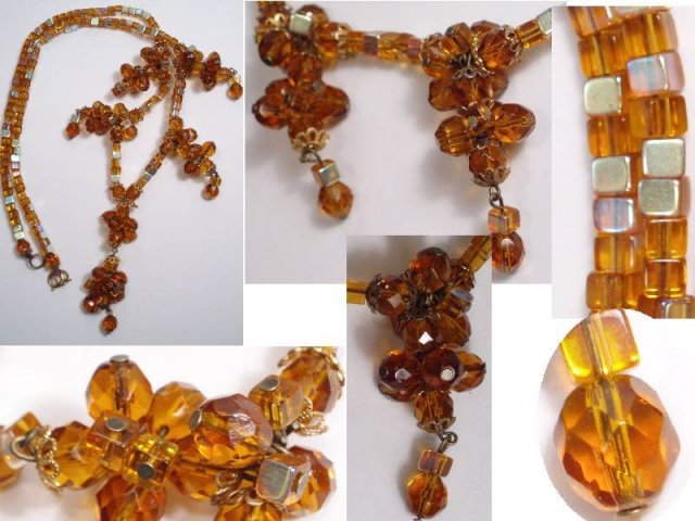 Vintage HAskellish CLUSTER GLASS necklace