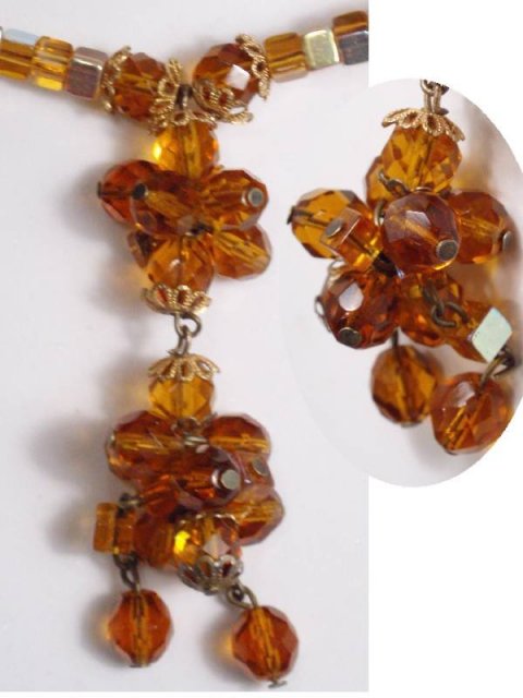 Vintage HAskellish CLUSTER GLASS necklace