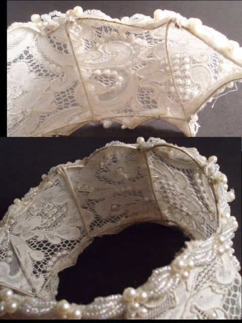 ANTIQUE 20's LACE PEARL WEDDING CROWN Veil tierra ?
