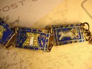 ANtique Deco ENAMEL FIGURAL Egyptian Bracelet Cleopatra and the pymamids