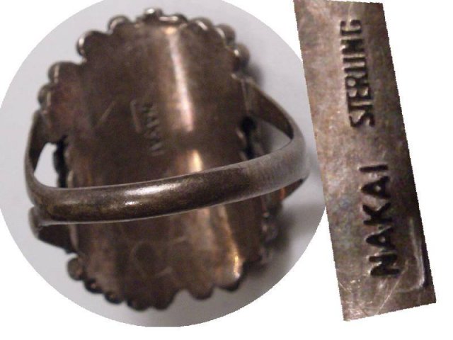 STUNNING SIGNED Nouveau LEAF Nakai RING