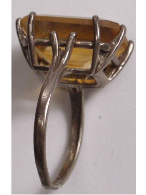 10CT Imperial CITRINE ART DECO sterling BIG