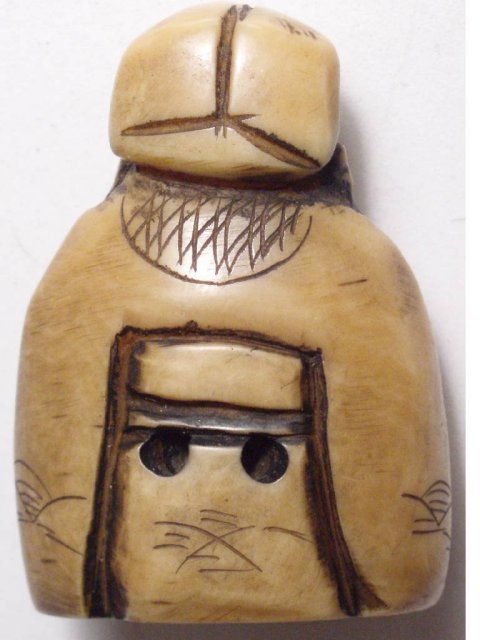OLD Genuine IVORY NETSUKE man with beard signed