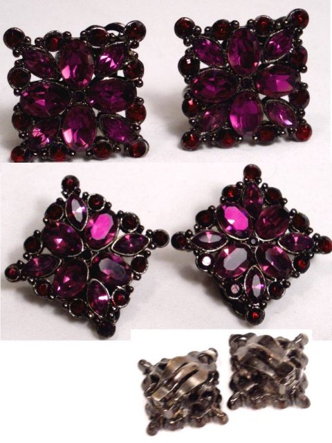 Weiss BLACK enamel Fucshia RED DIVA earrings