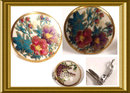 Vintage handpainted SATSUMA Earrings BUTTONS