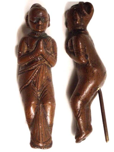 ANtique PRIMITIVE EARLY Buddha Architectural BRONZE