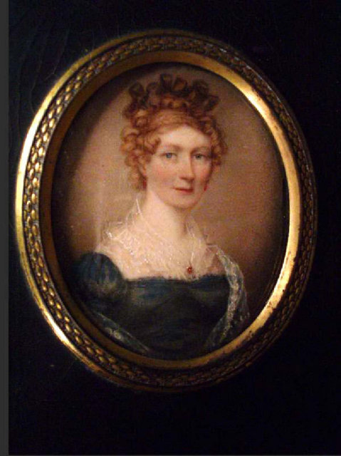 Known artist SIGNED 1822 PORTRAIT miniature Framed woman Royalty victorian woman Albin Roberts Burt