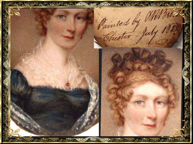 Known artist SIGNED 1822 PORTRAIT miniature Framed woman Royalty victorian woman Albin Roberts Burt