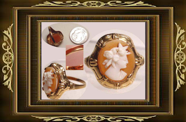 Neoclassical GOLD 19th century Cameo ring